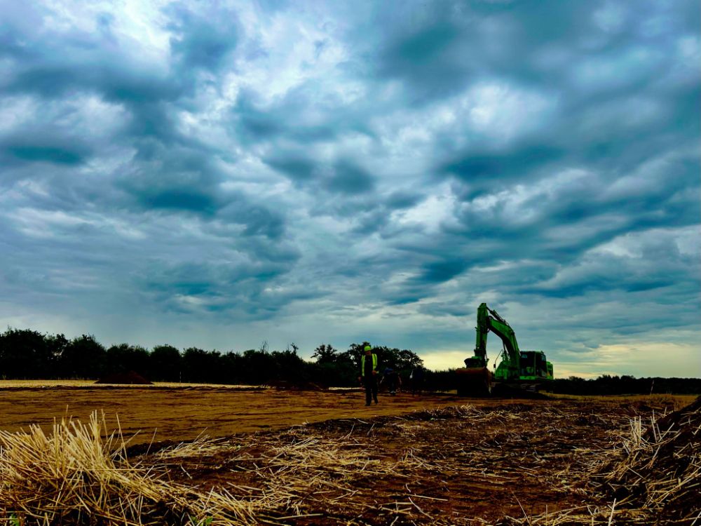 Åben udgravning gravplads